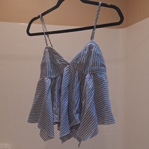 Victoria's Secret Blue and White Asymmetrical Camisole